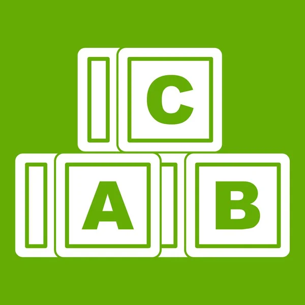 ABC кубів значок зелений — стоковий вектор