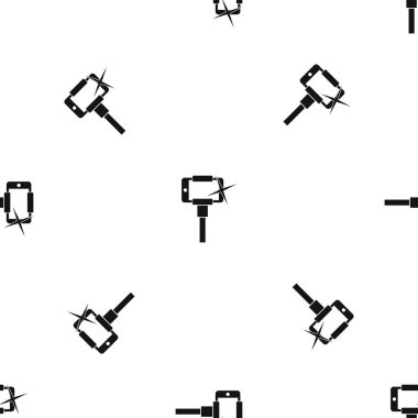 Selfie sopa desen sorunsuz siyah Smartphone cep telefonu ile fotoğraf çekmek