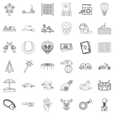 Çocuk Icons set, anahat stili