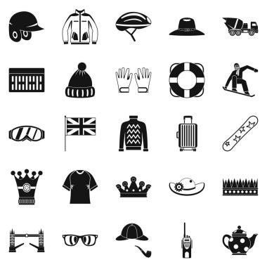 Headdress Icons set, basit tarzı