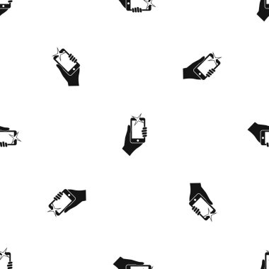 El cep telefonu desen sorunsuz siyahta fotoğrafı