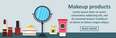 Makyaj ürünleri afiş yatay kavramı