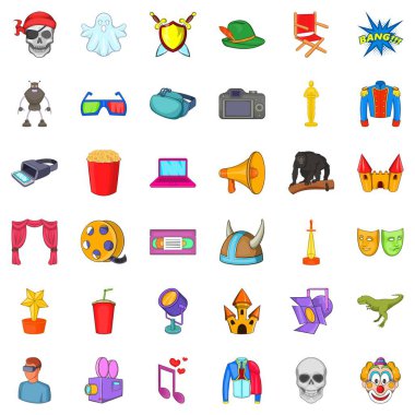 Sinema Icons set, karikatür tarzı