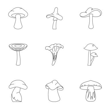 Mantar simge seti, anahat stili topluluğu