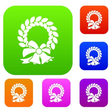 Neşeli Noel çelenk koleksiyonu ayarla