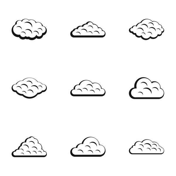 Summer cloud icon set, simple style — Stock Vector