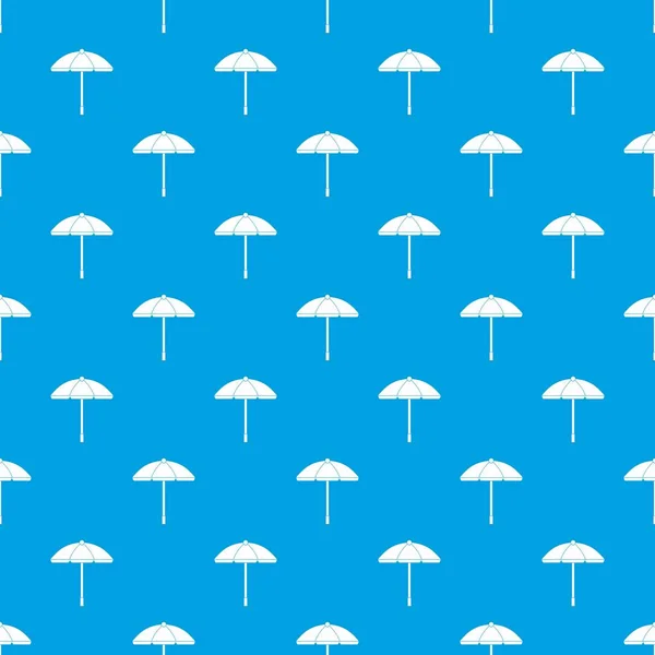 Sun umbrella pattern seamless blue — Stock Vector
