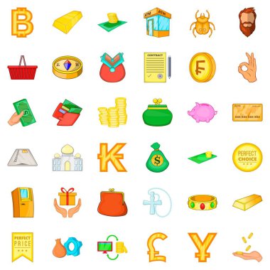 Para simgeleri ayarla, tarzı çizgi film