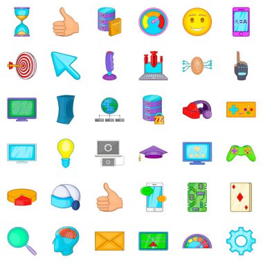 Bilgisayar oyun Icons set, karikatür tarzı