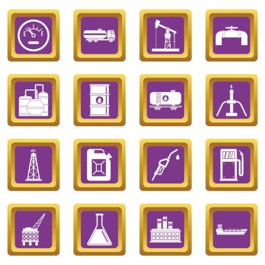 Doğa öğeleri simgeler mor ayarla