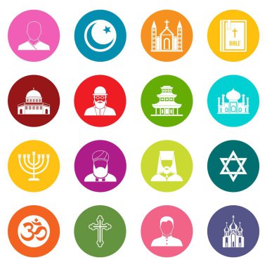 Dini sembol simgeler çok renk ayarla