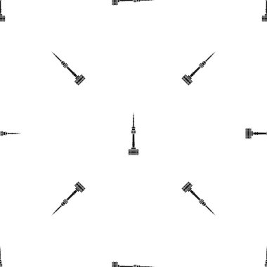 Namsan kule Seul desen sorunsuz siyah