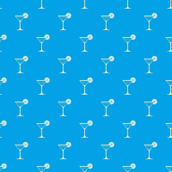 Cocktail pattern seamless blue — Stock Vector