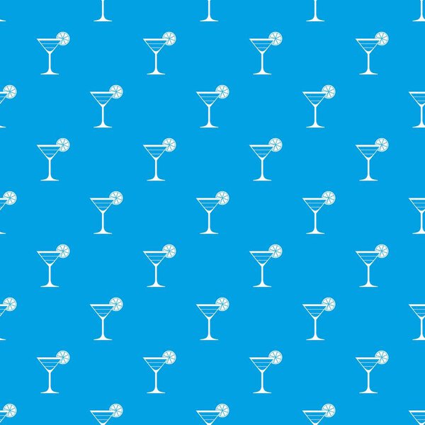 Cocktail pattern seamless blue