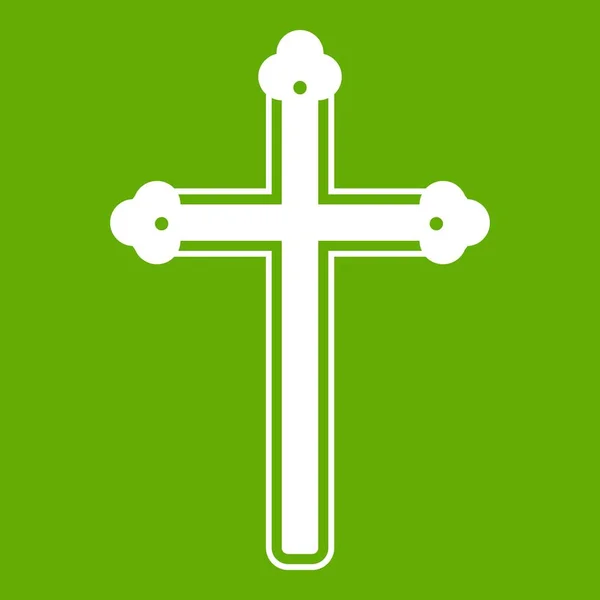 Santa croce icona verde — Vettoriale Stock