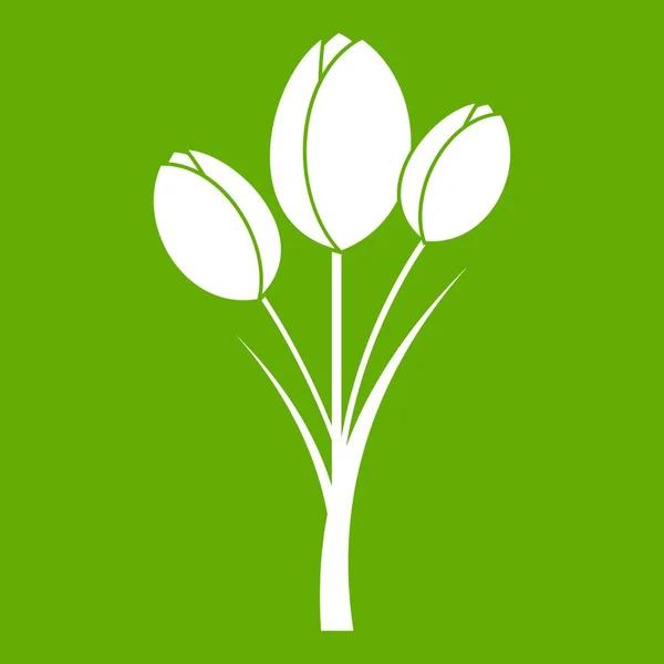 Tulipanes icono verde — Archivo Imágenes Vectoriales