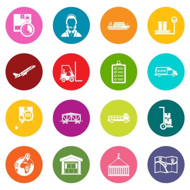 Lojistik simgeler çok renk ayarla