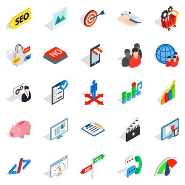 İpucu Icons set, izometrik stili