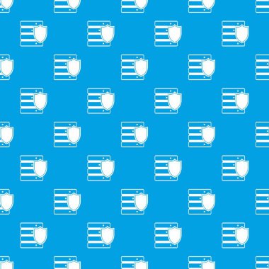 Veritabanı ile kalkan desen kesintisiz mavi