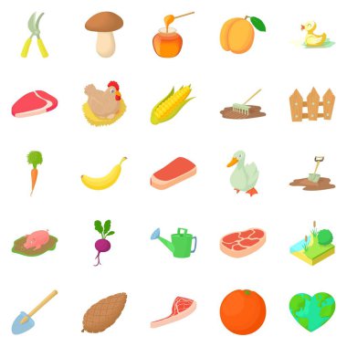 Sylviculture Icons set, karikatür tarzı