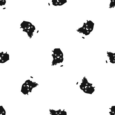 Bayrak deseni sorunsuz siyah Güney Kore Haritası