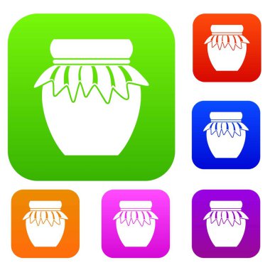 Cam kavanoz set koleksiyonunda jam