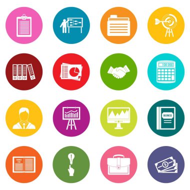 İş planı simgeleri çok renk ayarla