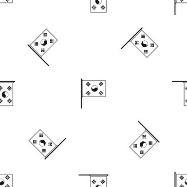 Güney Kore bayrağı sorunsuz siyah desen