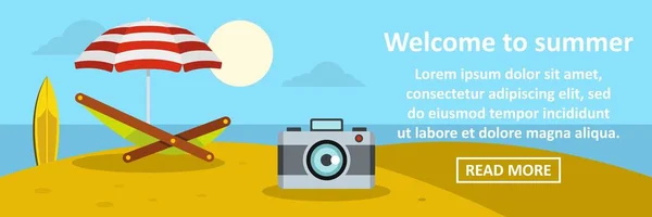 Bienvenido al concepto horizontal de banner de verano — Vector de stock