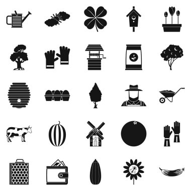 Somun Icons set. 25 somun vektör simgeler beyaz arka plan üzerinde izole web için basit bir set