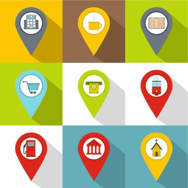 PIN simgeler ayarla, stil düz