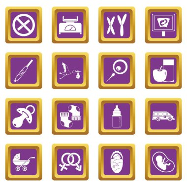 Gebelik simgeleri simgeleri mor ayarla