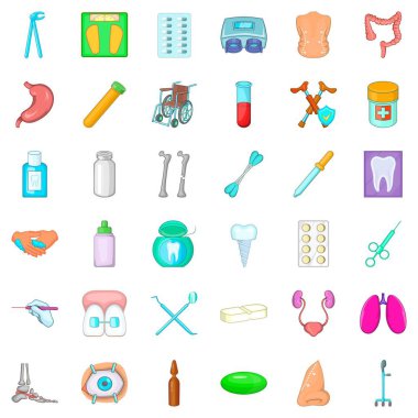 Desease Icons set, karikatür tarzı