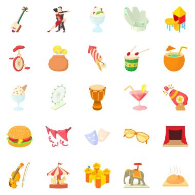 Yüksek gün Icons set, karikatür tarzı