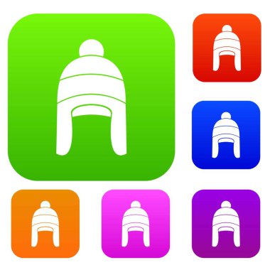 Kış şapka koleksiyonu ayarla