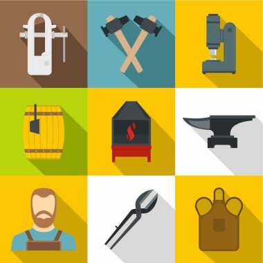 Demirci Icons set, düz stil