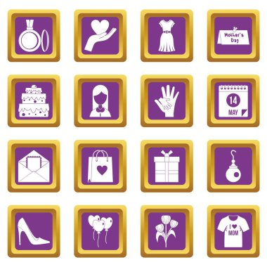 Anneler günü simgeler mor ayarla