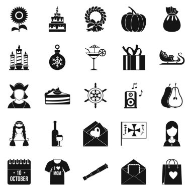 Dala gün Icons set, basit tarzı