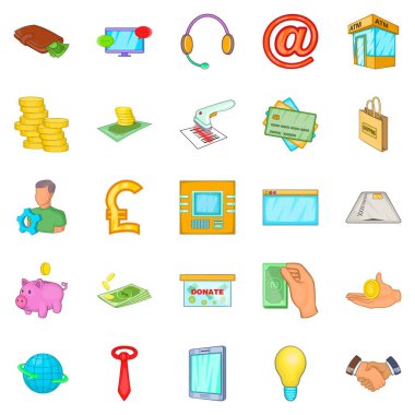 Borç Icons set, karikatür tarzı