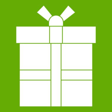 Hediye kutusu ile kurdele simgesi yeşil