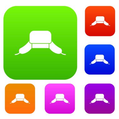 Kulak ile şapka küme koleksiyon flep