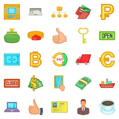 Çanta Icons set, karikatür tarzı