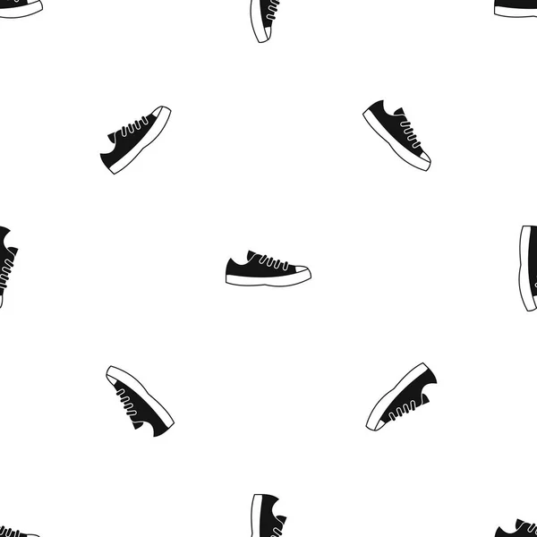 Sneakers padrão sem costura preto —  Vetores de Stock