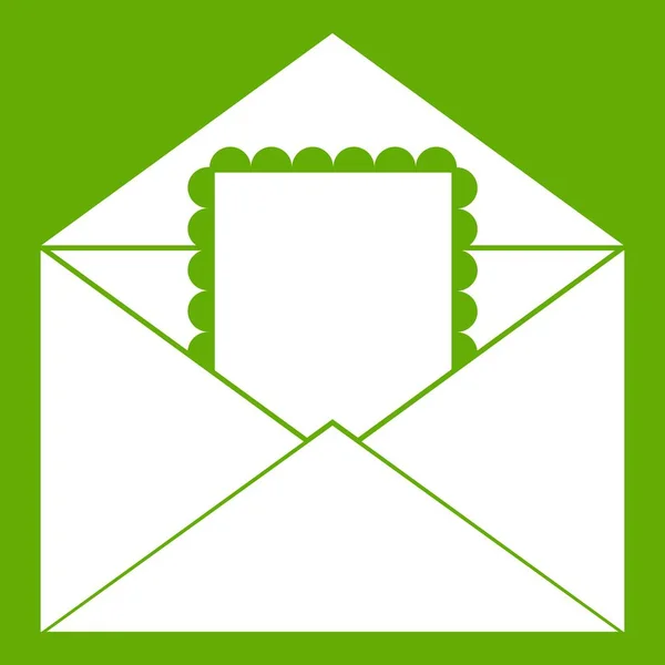 Umschlag mit Kartensymbol grün — Stockvektor