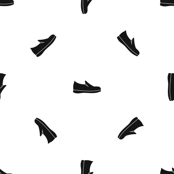 Zapatos patrón sin costura negro — Archivo Imágenes Vectoriales
