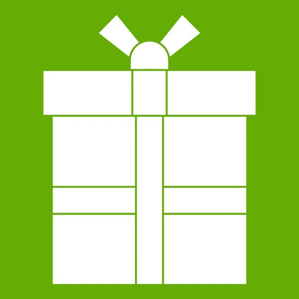 Geschenkbox mit Band-Symbol grün — Stockvektor
