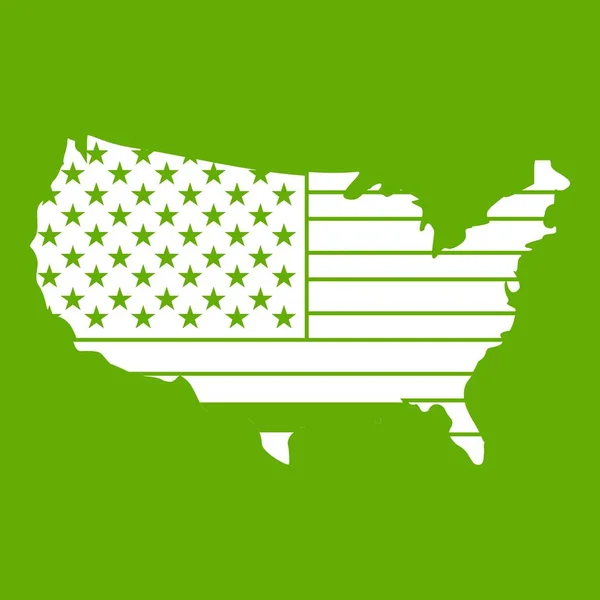 Carte américaine icône verte — Image vectorielle