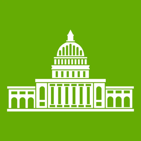 Weißes Haus Symbol grün — Stockvektor