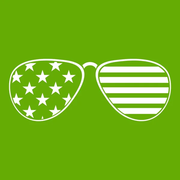 Gafas americanas icono verde — Archivo Imágenes Vectoriales
