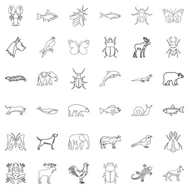 Doğa Icons set, anahat stili